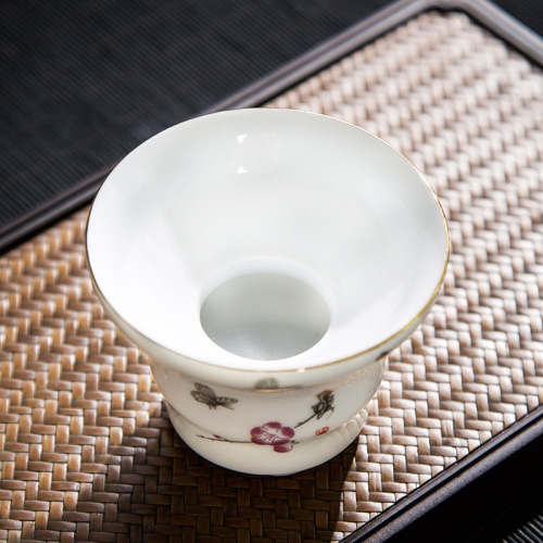 High white gold controlled blue and white porcelain tea filter filter creative ceramic Kung Fu tea set tea filter wholesale customization