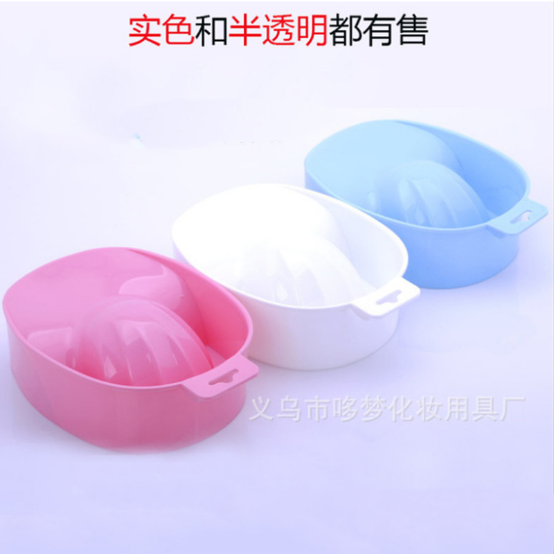 Tazón de mano de una sola capa tazón de mano de Arte de uñas color sólido y color translúcido tazón de mano grande arte de uñas ablandamiento herramienta de piel muerta