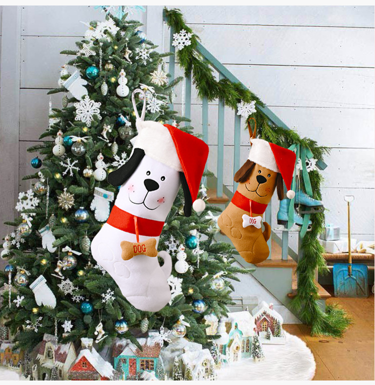 El Perro De La Decoración De La Navidad Calcetines El Bolso Pendiente Del Regalo display picture 8