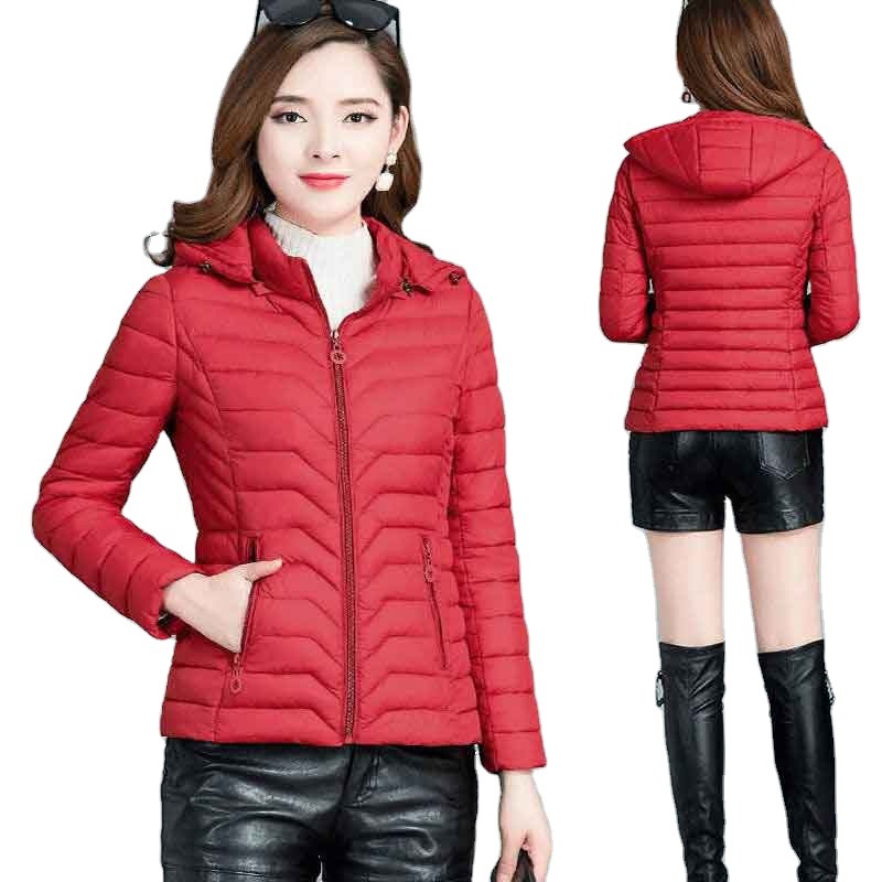 Chaqueta corta de algodón con capucha para mujer — ligera, cálida, ideal otoño/invierno, estilo mamá, suministro mayorista image 6