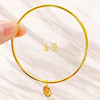 Guo Chao Gufeng Gold Plating Women's Emperor Laifu Caifu Fortune Blessing Small Bracelet Three Lives III Bracelet Wholesale