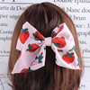 Capacious cloth with bow, strawberry flower-shaped, fruit oil, hairgrip, hair accessory, Korean style, internet celebrity