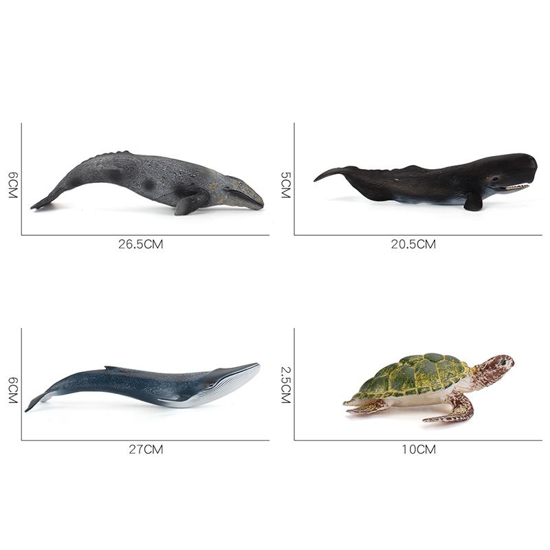 Transfronterizo nuevos niños simulación de Vida Marina modelo de juguete tortuga sólida ballena de Esperma Ballena Azul adornos cognitivos