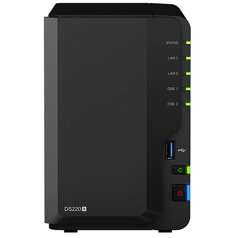 群晖（Synology）DS220+ 2盘位 NAS网络存储服务器 （无内置硬盘