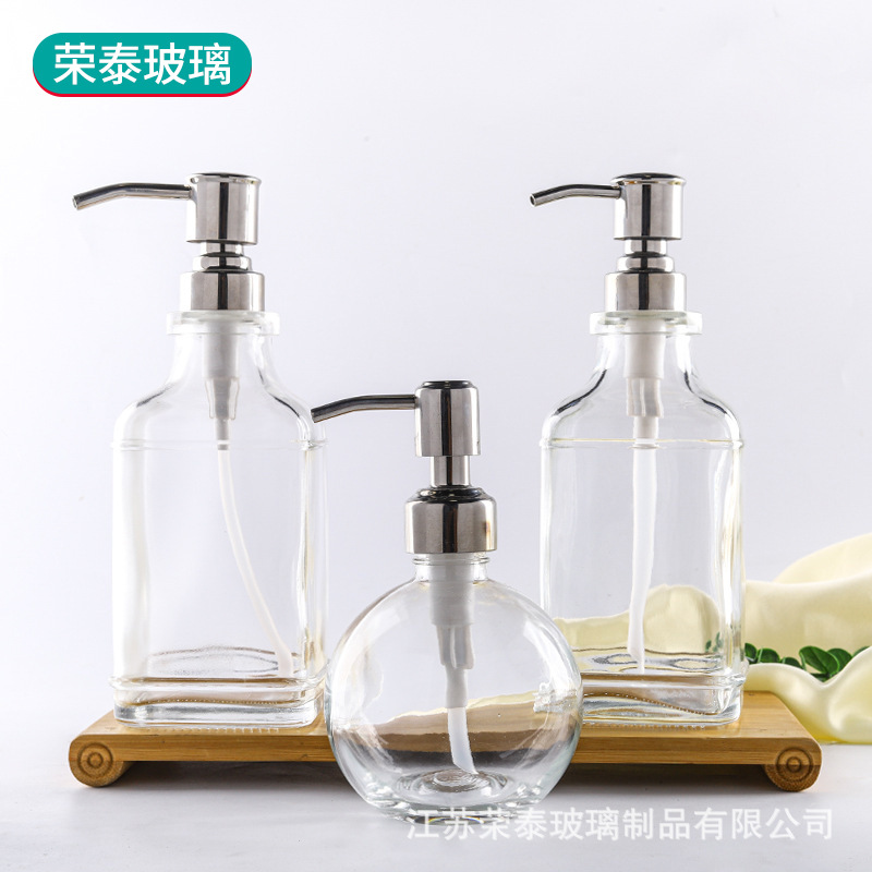 玻璃洗手液瓶新款按压式洗涤剂瓶皂液器大容量沐浴露空瓶子现货