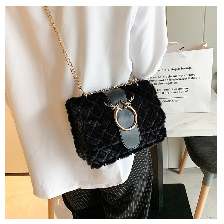 Fashion Handbags Velvet Chain Small Square Bag display picture 20