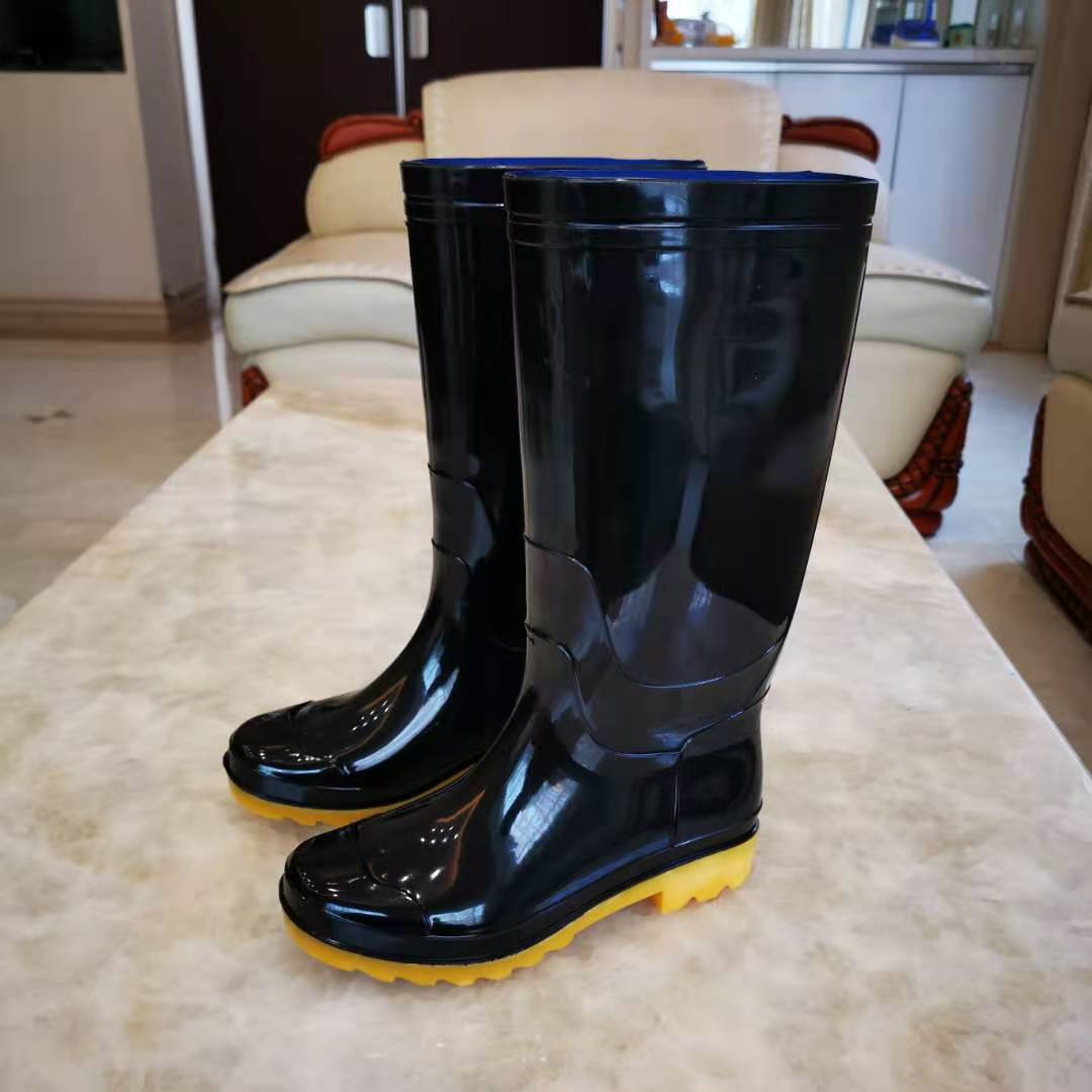 【厂家批发】强鹰811款黑色加厚高筒雨鞋PVC雨靴防滑透气防水-阿里巴巴