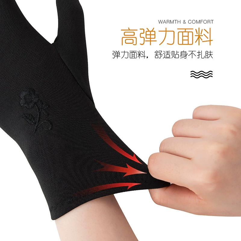 Fleece gloves, осенняя демисезонная теплая туристическая зима набор с вышивкой