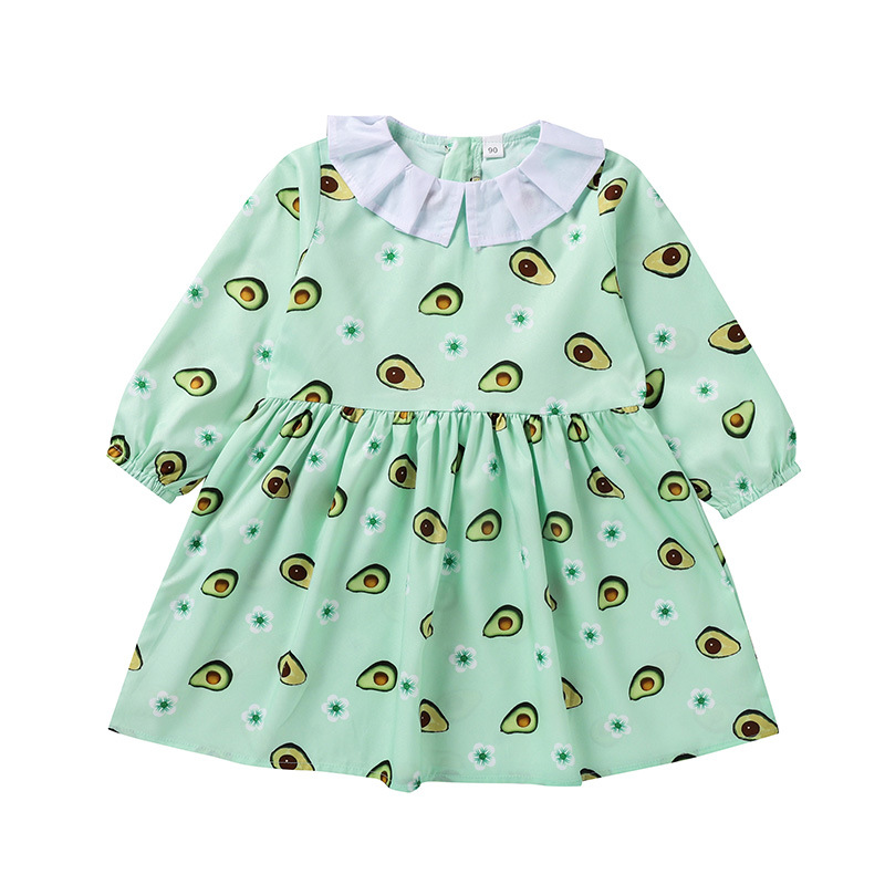 Fashion Stitching Lapel Avocado Children's Skirt Wholesale display picture 2