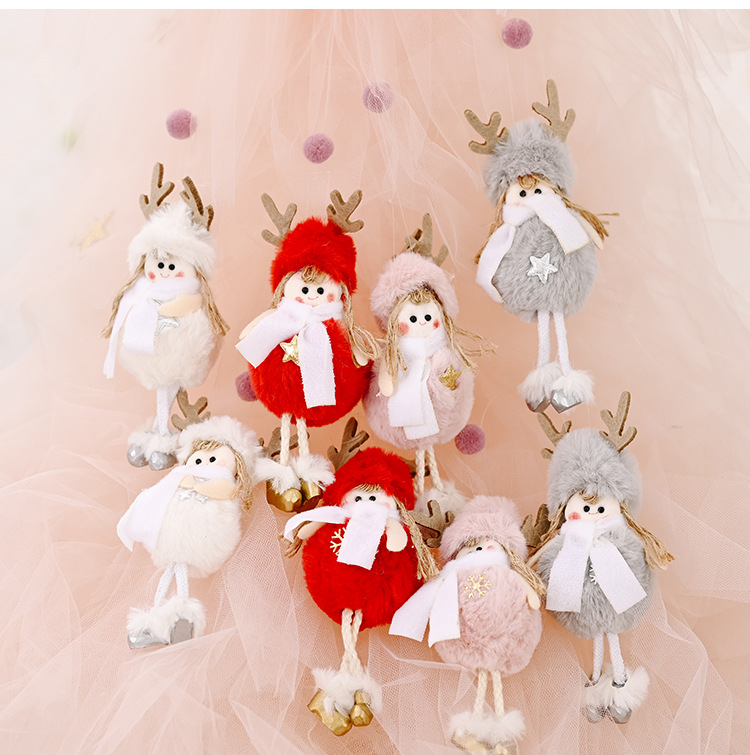 Christmas Decoration Supplies Plush Antlers Girl Pendant Creative New Plush Pendant display picture 5