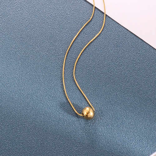 Golden ball bead necklace for women, light luxury niche clavicle necklace ins cool style fashion versatile temperament internet celebrity jewelry