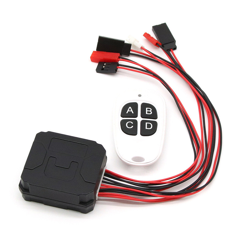 1/10 Artificial Climbing Car TRX4 SCX10 D90 Electric Metal Winch Remote Control Controller Light Set Switch