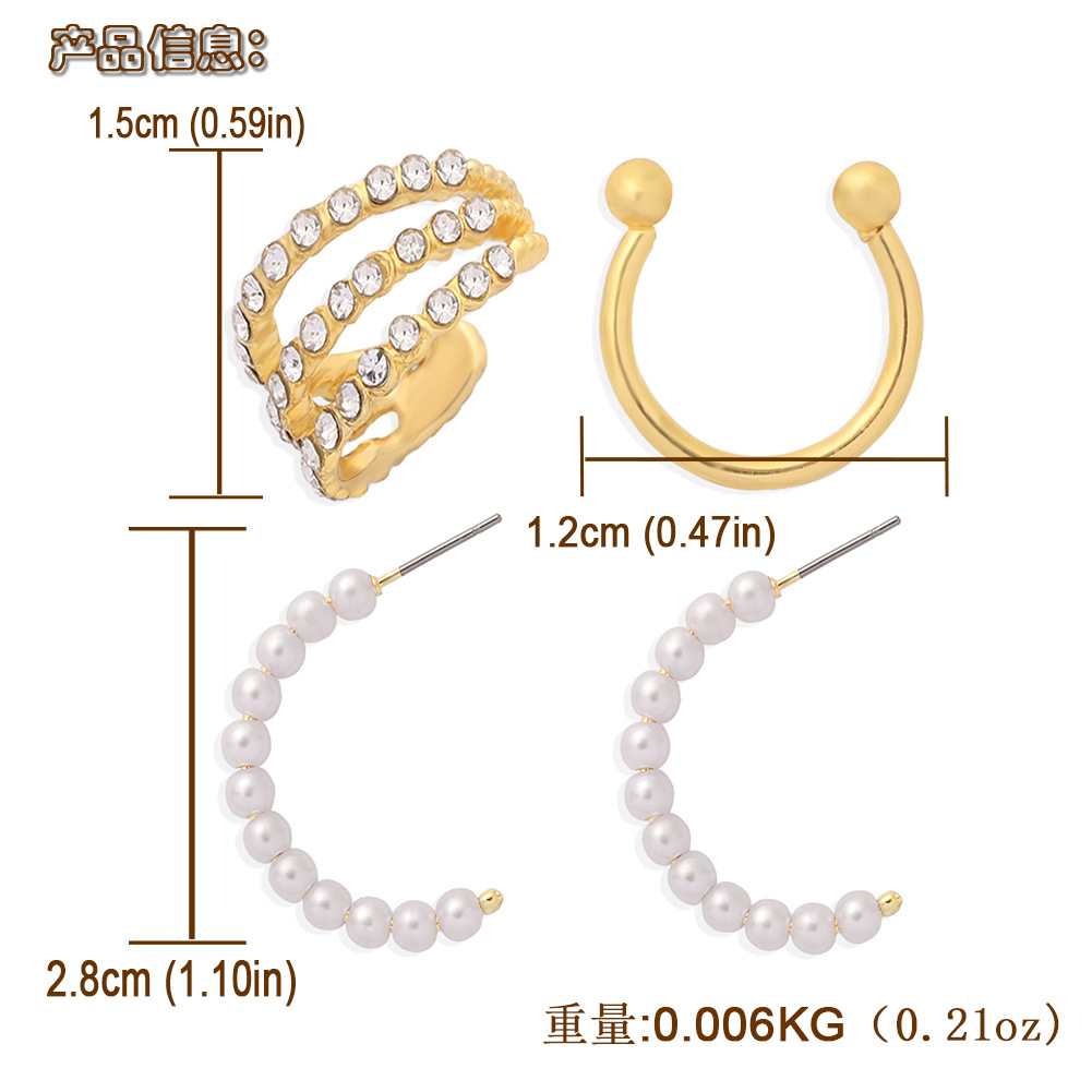 Exaggerated C-shaped Multilayer Alloy Earrings display picture 1