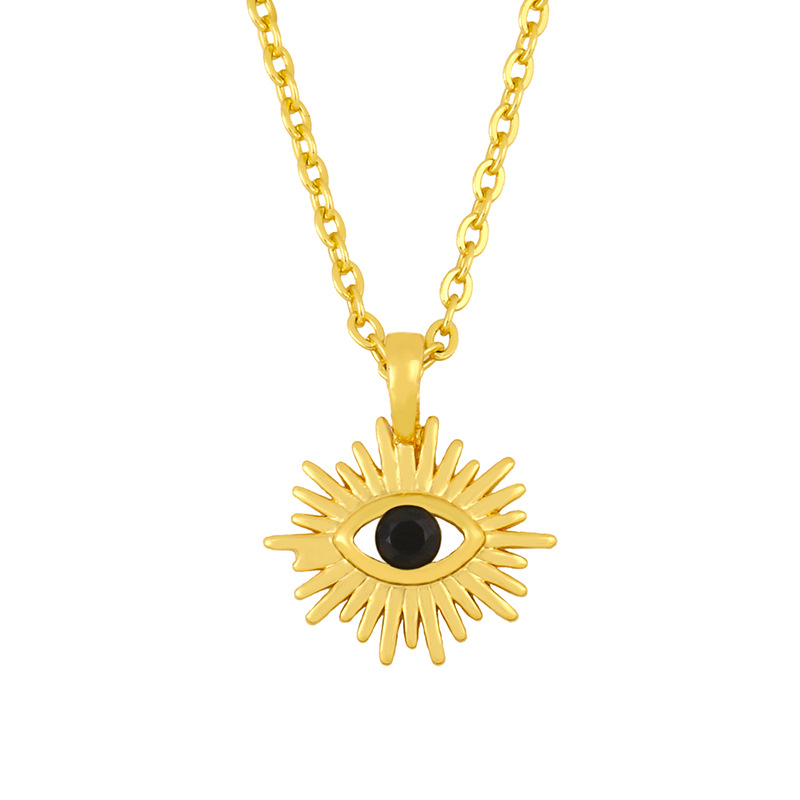 Devil's Eye Fashion Korea Simple Wild Diamond Copper Pendant Necklace display picture 5
