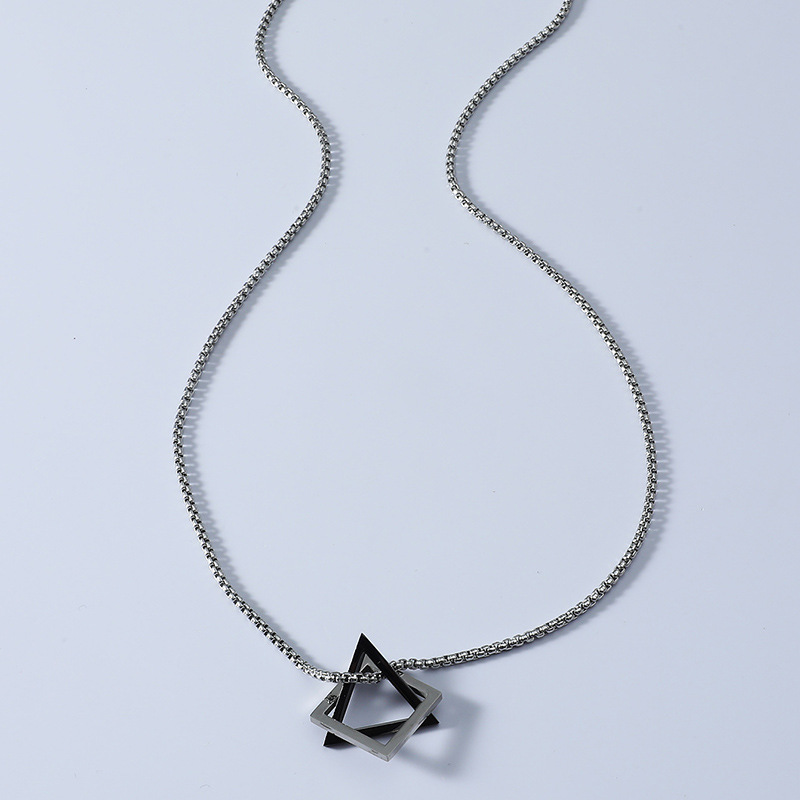 Wholesale Geometric Three-dimensional Titanium Steel Necklace Nihaojewelry display picture 5