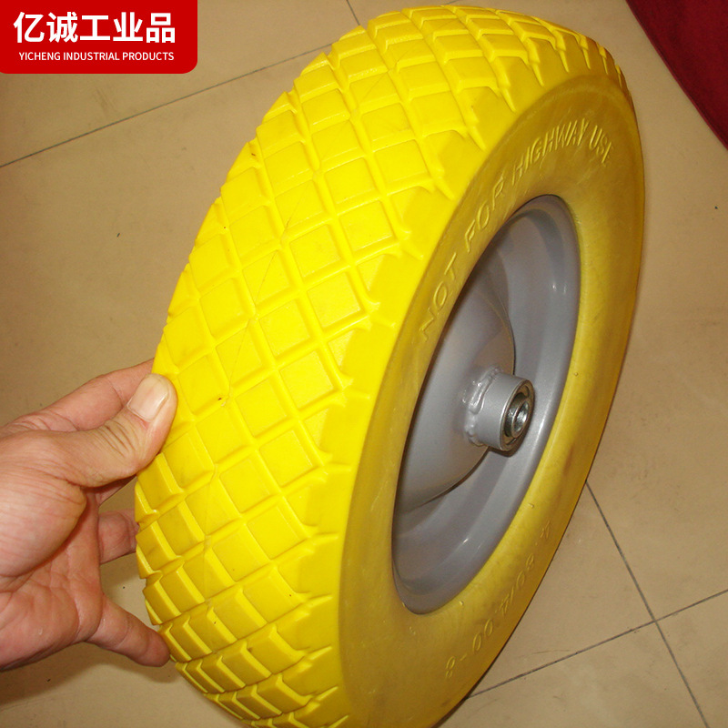 厂家定制彩色PU发泡轮 儿童手推车用PU轮 4.00-8聚氨酯免充气轮胎
