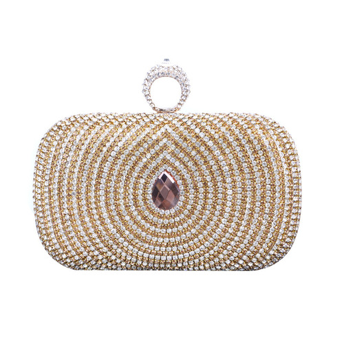 Cross-border Amazon Crystal Evening Bag Quality Model Diamond-encrusted Phoenix Eye Evening Bag Bridal Bridesmaid Bag Factory Direct Sales