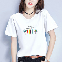 【现货】夏季新款韩版ins印花短袖t恤女宽松学生个性简约打底上衣