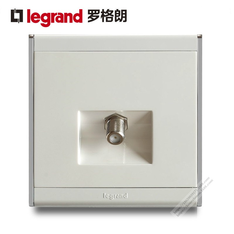 Legrand/罗格朗 尚韵系列 一位F接头电视插(白+银边)A9/31VTV75F
