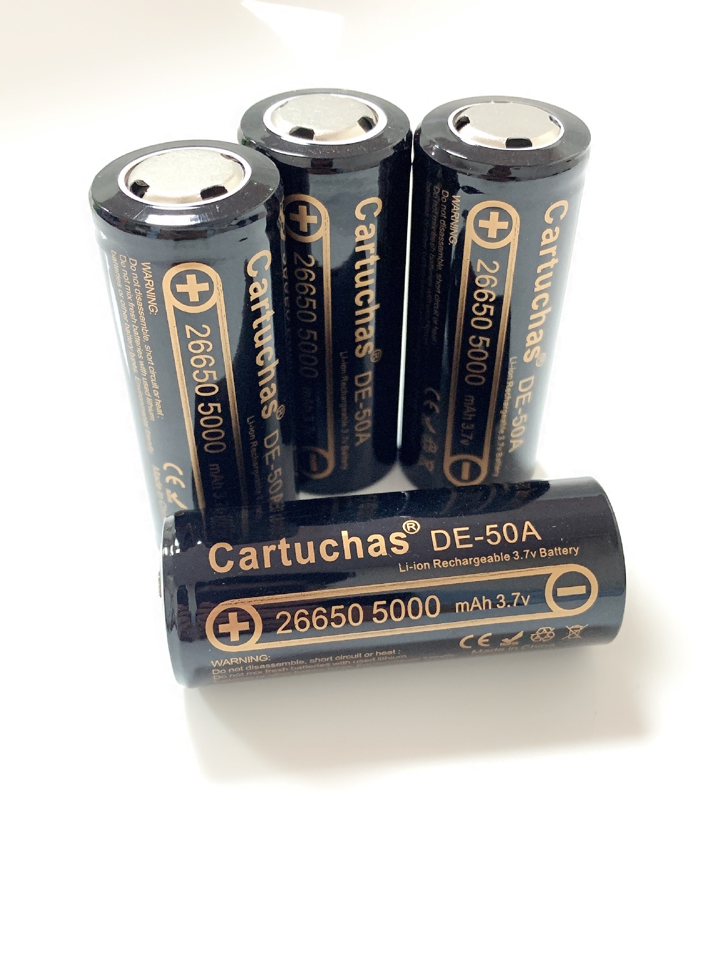 Cartuchas Brand 26650 Lithium Battery 3.7V Lithium Ion Lithium Battery 5000 Mah Full Capacity Battery