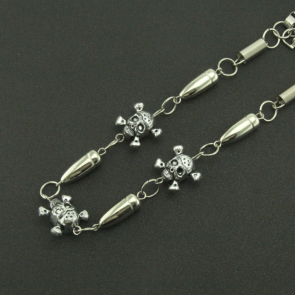 Punk Nightclub Hip-Hop Style Multi-Layer Skull Bullet Jeans Decorative Versatile Waist Chain_voghion.com