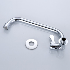 銅入牆式暗裝單水菜盆水龍頭旋轉水槽面盆龍頭合金入牆單水龍頭