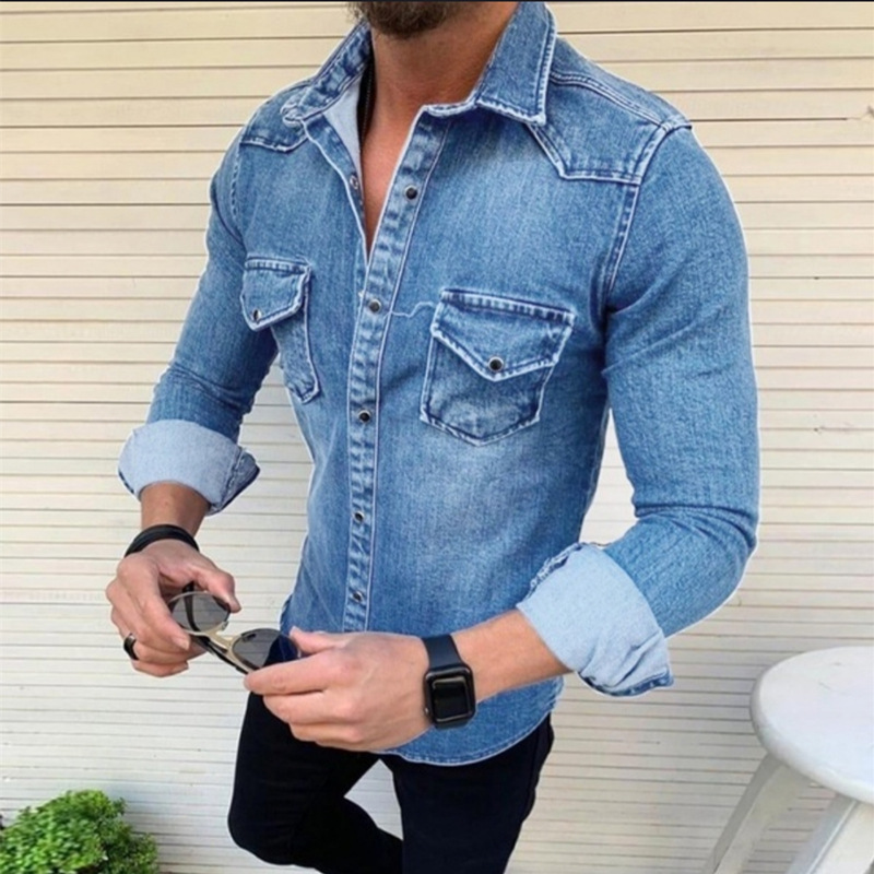 Men's Autumn Winter Button Solid Color Vintage Denim Jacket Tops Blouse Coat Casacos De Inverno Masculino Men's Jacket_voghion.com
