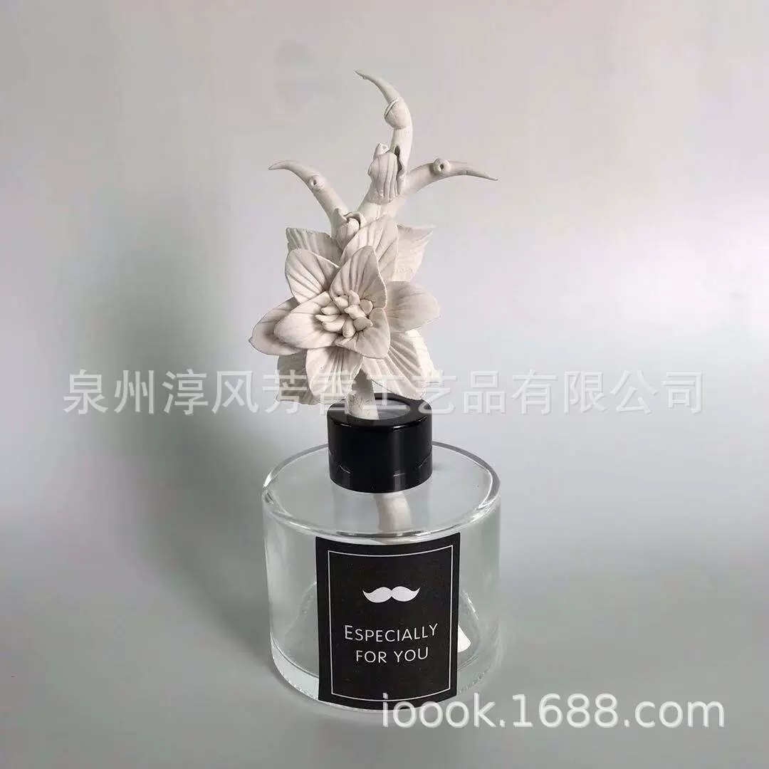 亚马逊厂家定制插杆香薰花吸香花陶瓷花扩香花