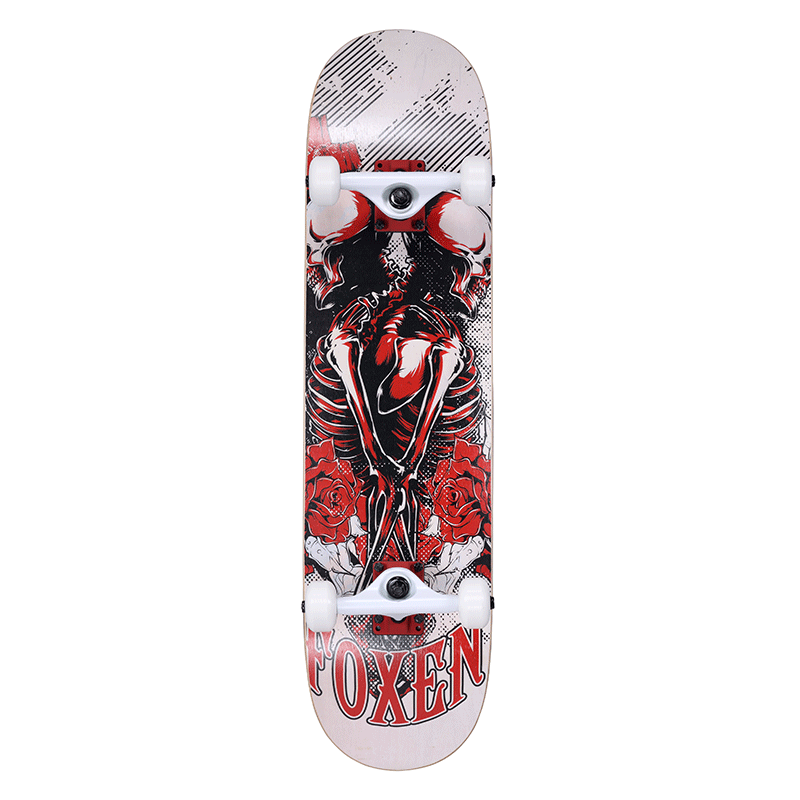 Professional universal skateboard with two curved ends on four…