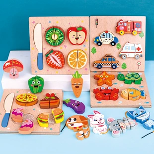 Деревянные игрушки: нарезка шнуровка объёмные пазлы 0–6 лет