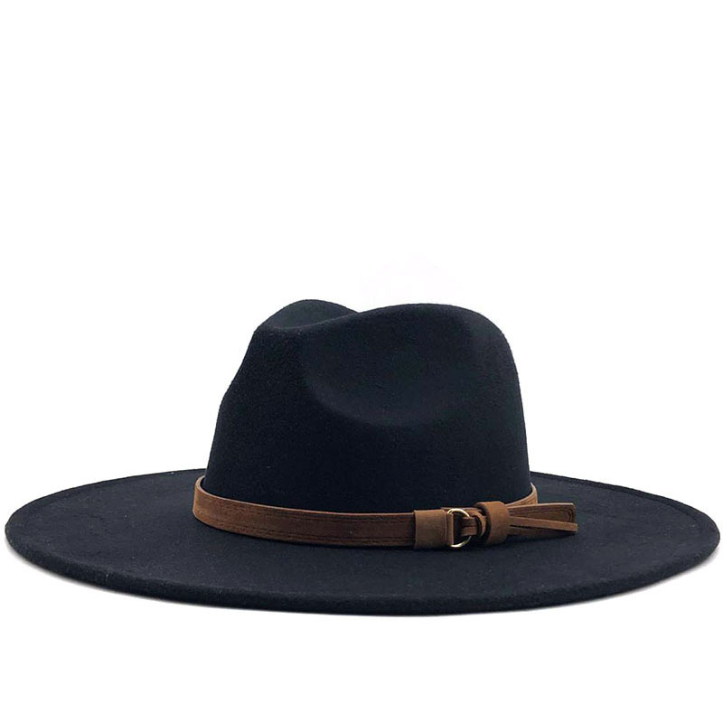 800g Weight Housewarming, Anniversary, Business, Wedding, Travel, Birthday, Festival Occasion Solid Color Pattern Unisex Gender Basic Style Khaki, Light Grey, Beige, Black Color Nihaojewelry Fashion Concave Shape Wool Woolen Big Brim Jazz Hat Wholesale 2