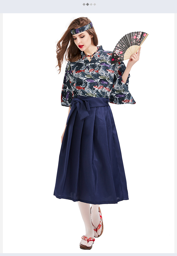 women s printed improved kimono long dress cosplay costume nihaostyles wholesale clothing NSPIS78758