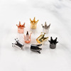 Copper micro -inlaid light surface crown bead accessories 5/package