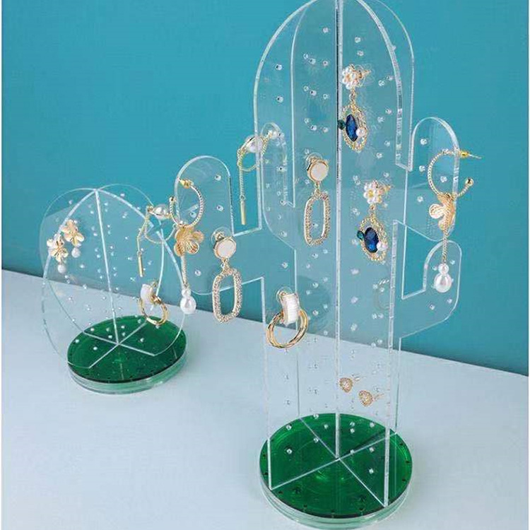 定制透明亚克力饰品耳钉耳饰展示架可旋转柜台陈列饰品耳钉架