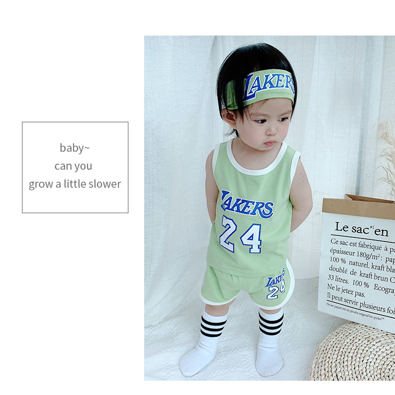 Summer New Children's Baby Personality Digital Printing Trend Korean Comfortable Leisure Sports Suit Wholesale Nihaojewelry display picture 17