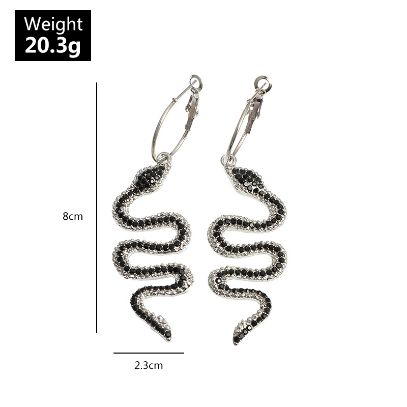 Fashion Jewelry Exaggerated Fashion Metal Diamond Snake Element Earrings Personality Wild Metal Earrings Wholesale Nihaojewelry display picture 19