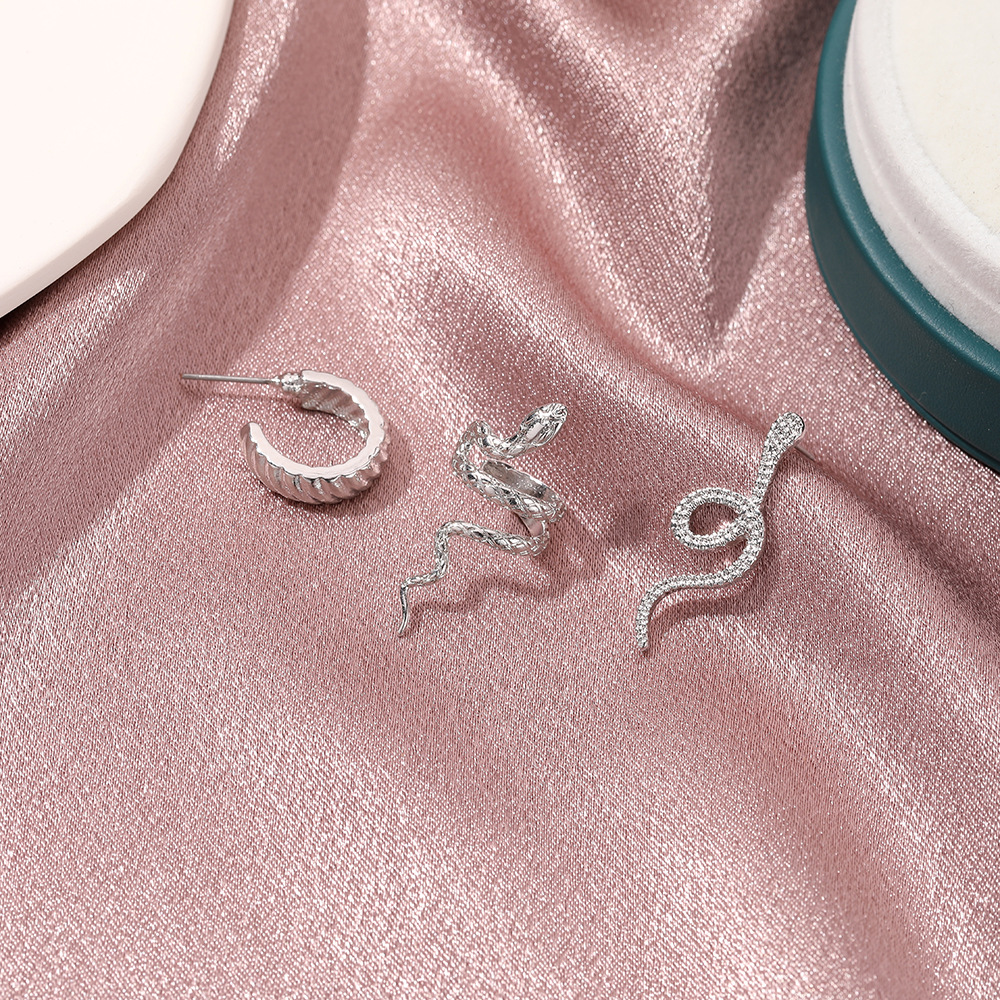Fashion Style Fashion Snake Plating Alloy No Inlaid Stud Earrings