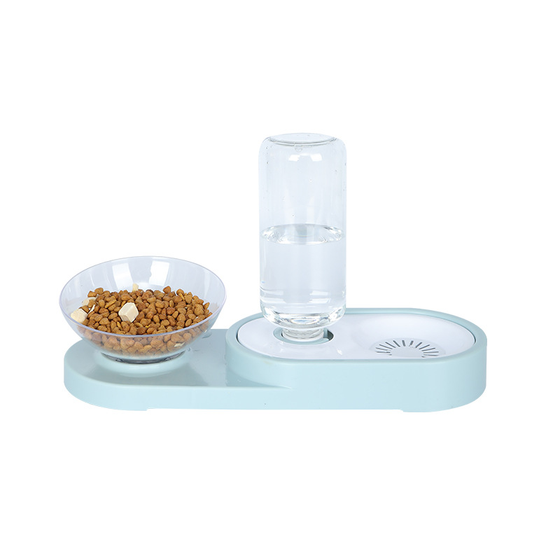 Mascota comedero automático doble gato de almacenamiento automático de imitación de agua húmeda tazón de fuente de comida para perros gato dispositivo para beber Gato Cuenca perro tazón