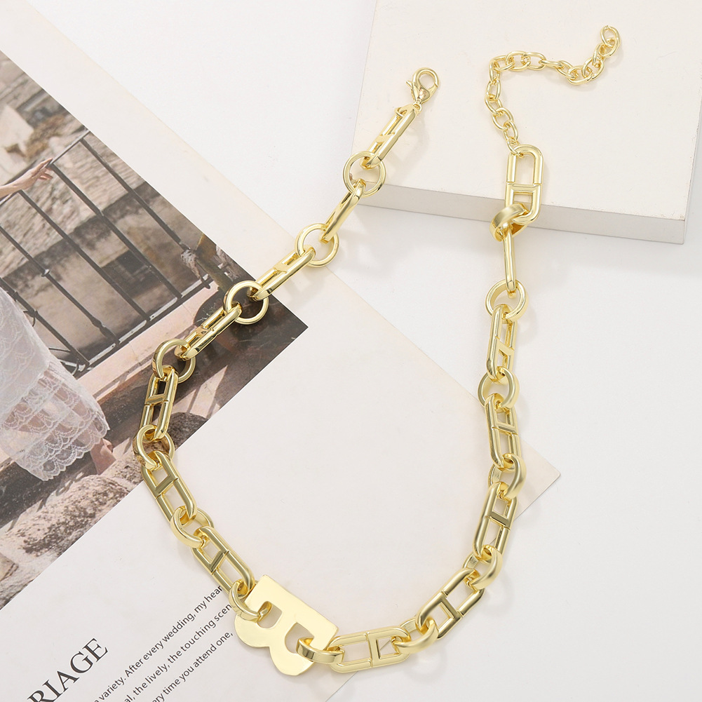 Exaggerated Letter Gold Necklace display picture 8