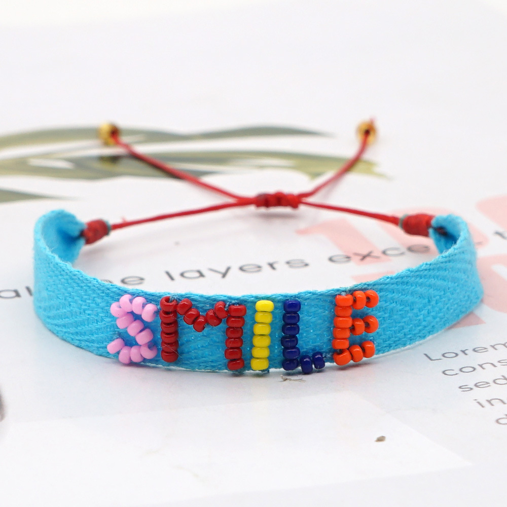 Simple Bohemian Ribbon Rainbow Love Letter Bracelet display picture 72