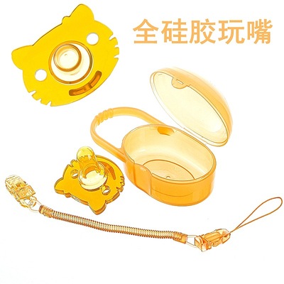 婴儿硅胶安抚奶嘴新生儿全硅胶超软安睡型卡通硅胶玩嘴