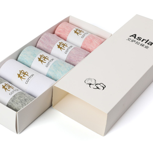 Gift box set of 5 pairs of socks, women's mid-calf socks, business socks, women's socks, cotton long socks, autumn and winter drop shipping