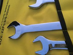 Open end wrench set, ring wrench set, dual purpose wrench set, dual purpose ratchet wrench set