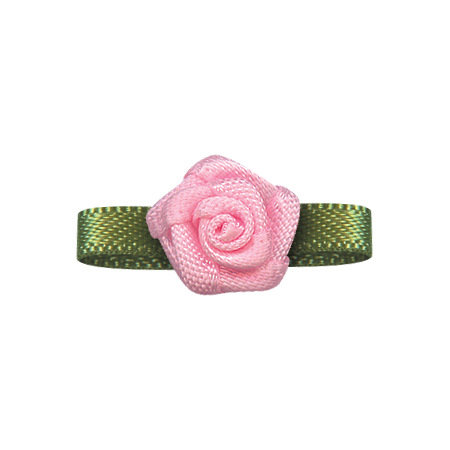 Yao Ming flor decoración hecha a mano cinta flor palabra hoja 2 puntos Rosa DIY material ropa horquilla decoración cinta flor