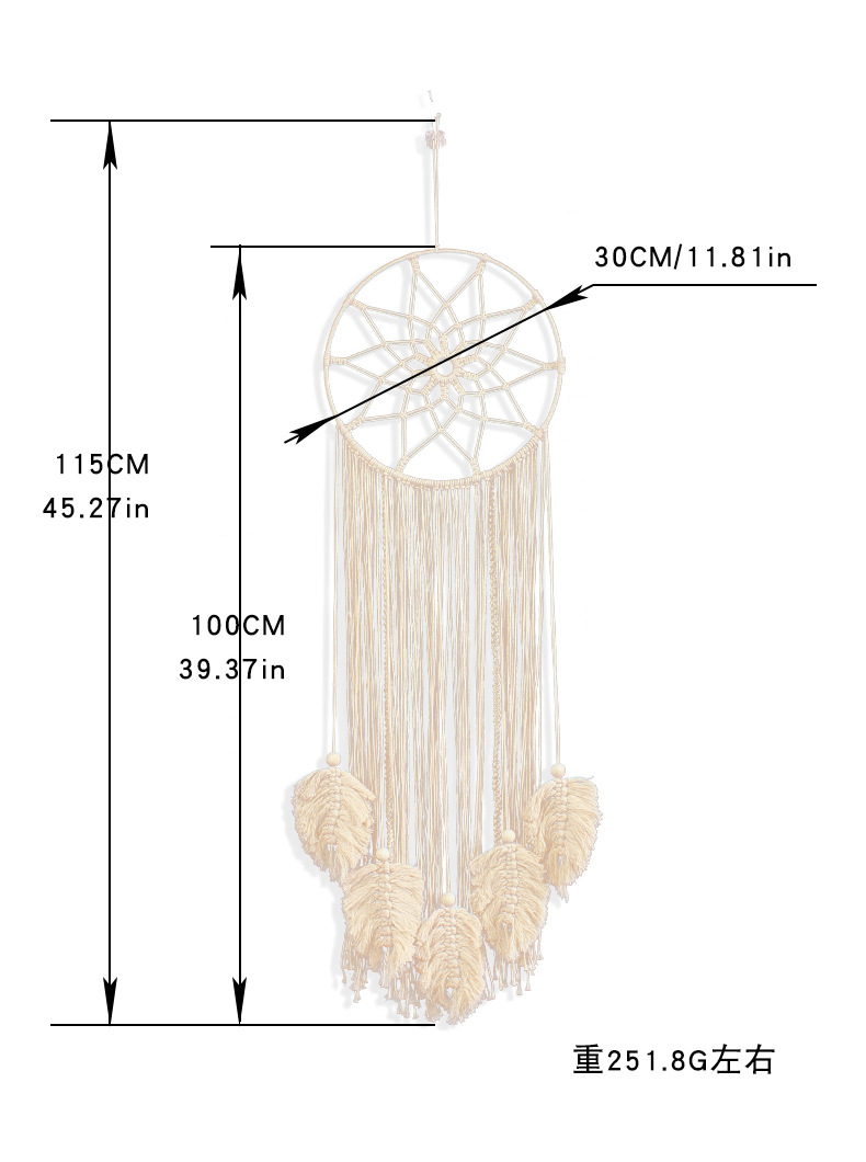 New Creative Leaves Hand-woven Cotton Dream Catcher Tapestry Home Decoration display picture 14