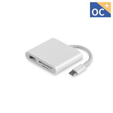 Type-C转USB3.0三合一OTG线USB-C转SD TF卡读卡器手机平板转接线