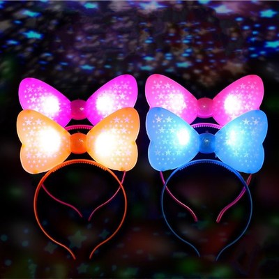 luminescence Head hoop Projection Hollow bow Hair hoop Night market Street vendor Party festival Scan code gift Mickey Card issuance
