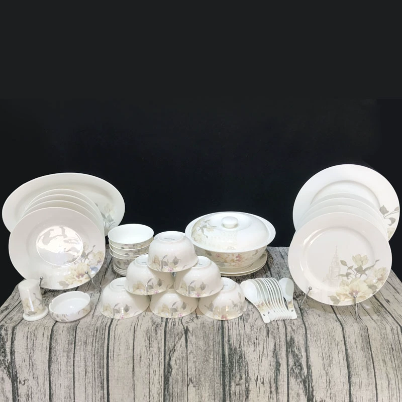 50 предметов кухонной посуды, керамическая посуда, Дом Город керамика bone china, блюда, сервировка, столовые приборы, домашняя подарочная коробка