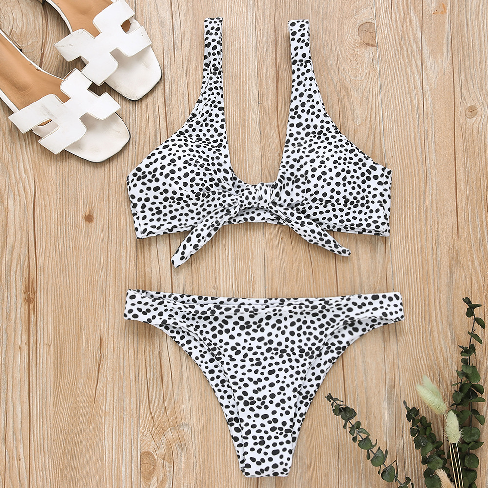 Chest Knotted Print Double-Sided Bikini NSFPP95029