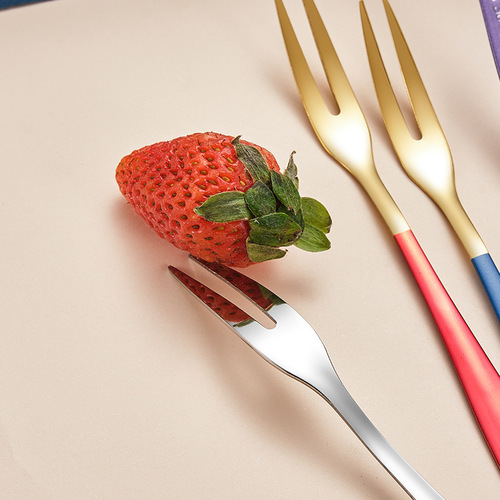 Internet-famous Instagram fruit fork 304 stainless steel fruit skewers creative tableware household mooncake fork restaurant dessert fork